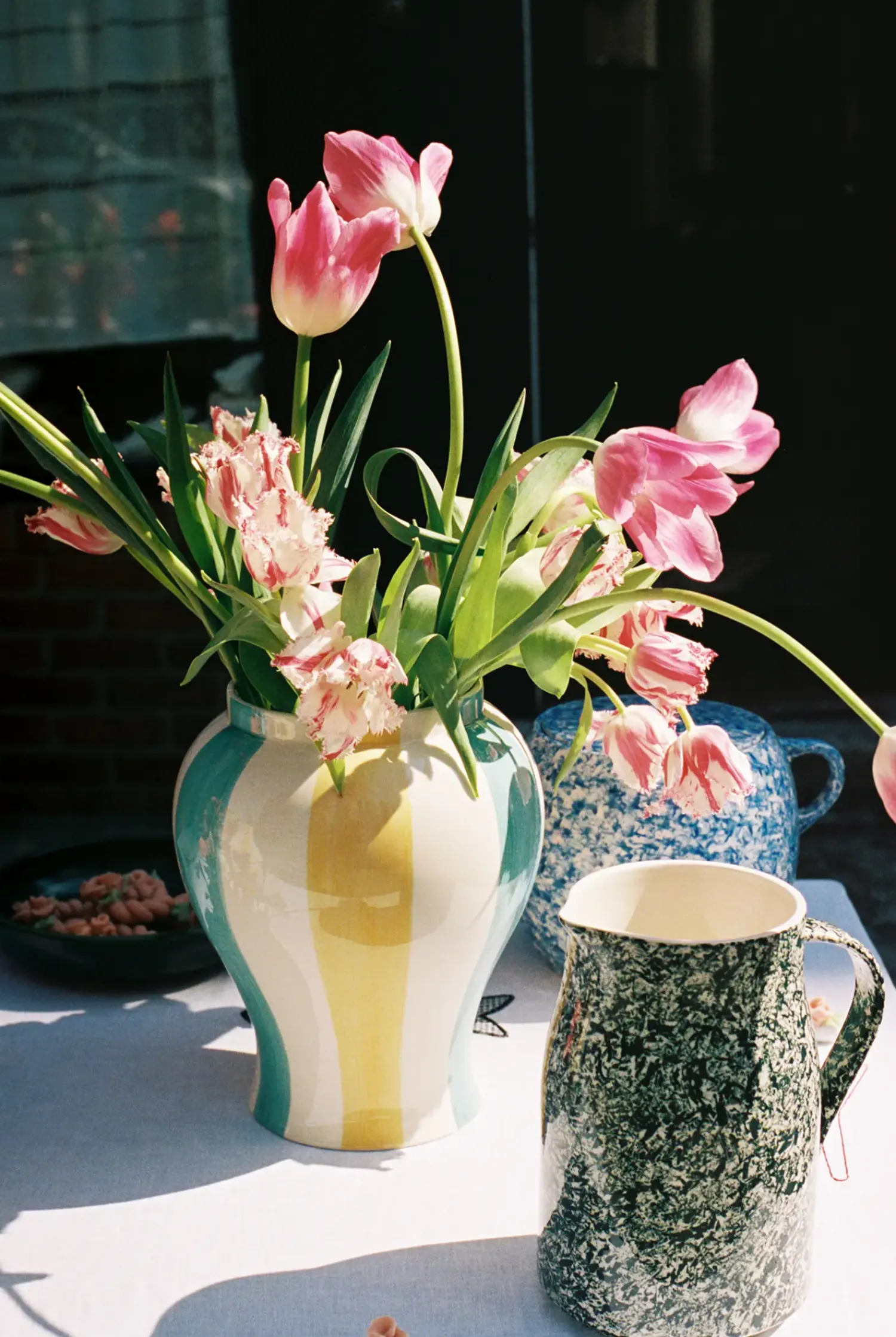 Best Hay - Sobremesa Stribe Vase - Large - Grøn og gul