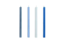 Clearance Hay - Square Candle - Blues, Set of 4