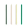 Best Hay - Square Candle - Greens and whites, Set of 4