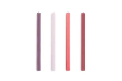 Best Hay - Square Candle - Reds and bordeaux, Set of 4