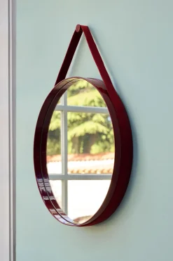 Hot Hay - "Strap Mirror" Spejl Ø70 cm - Rød
