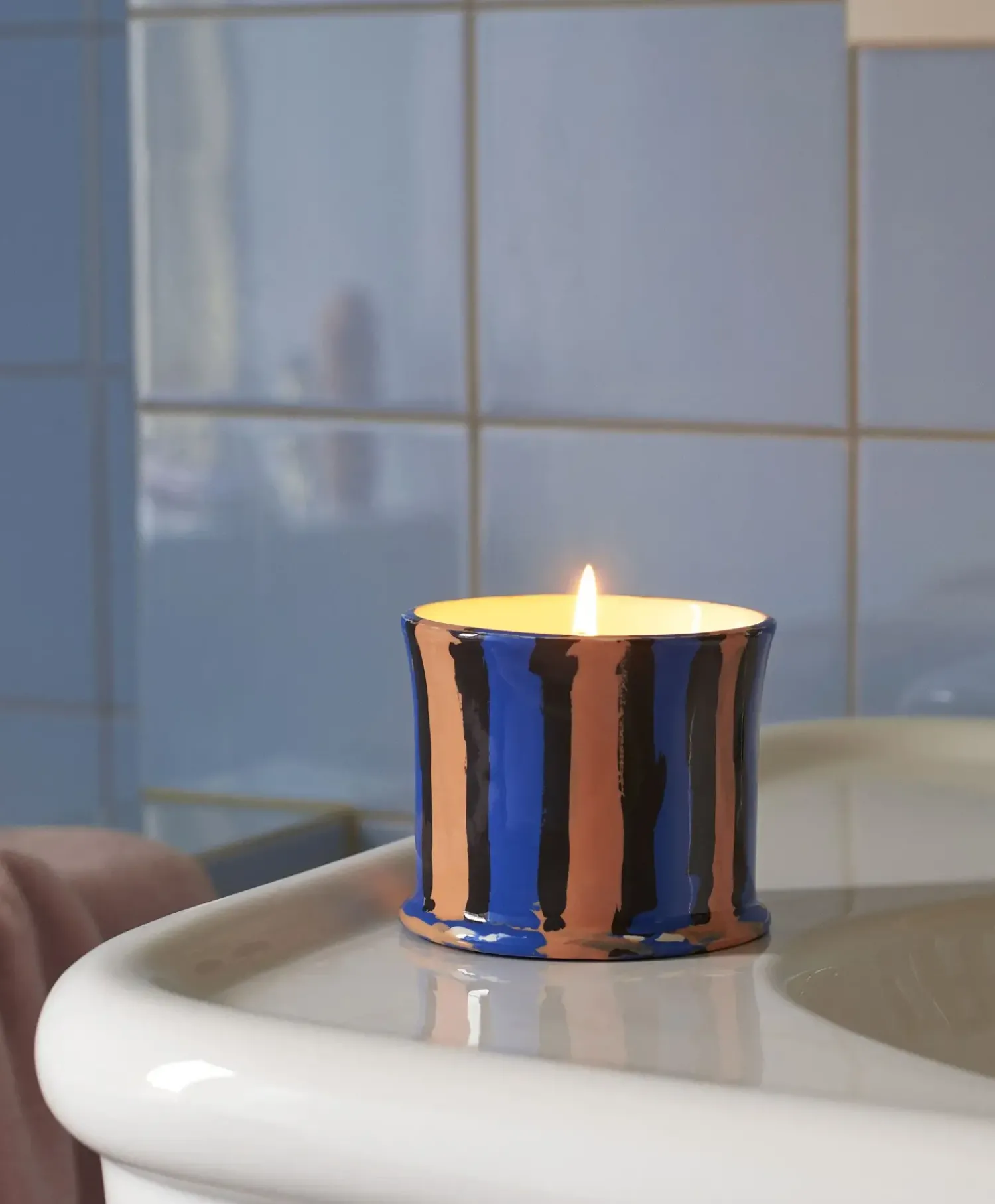 Best Hay - Stripe Scented Candle, Mint Leaf