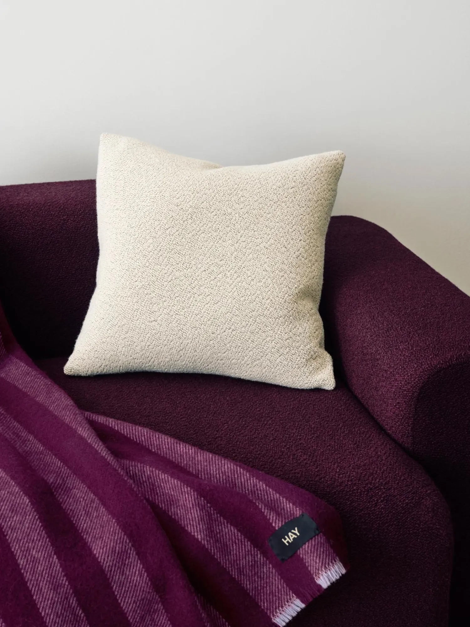 Outlet Hay - Texture Cushion - 50 x 50 - Cream melange