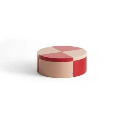 Discount Hay - Tin Container - Round - Red/Soft Pink
