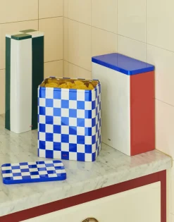 Best Hay - Tin Container - X-large - Off-white/Blue/Red