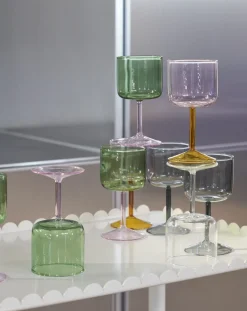Outlet Hay - Vinglas - Tint Wine Glass - Set of 2 / Green and Pink