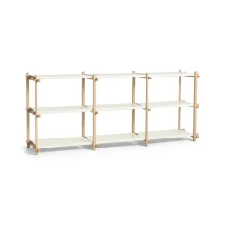 New Hay - Woody Reol Shelving 2.0 Low - Hvid/Eg - 9 hylder
