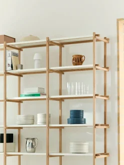 New Hay - Woody Shelving 2.0 Column High - Hvid/Eg - 6 hylder