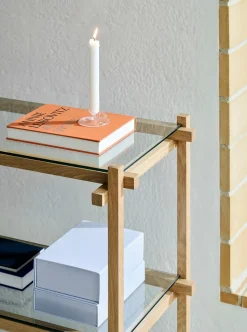 Online Hay - Woody Shelving 2.0 Column Low - Klar Glas/Eg - 9 hylder
