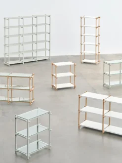 Online Hay - Woody Shelving 2.0 Column Low - Klar Glas/Eg - 9 hylder