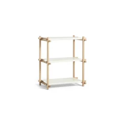 Best Hay - Woody Shelving 2.0 Column Low - Hvid/Eg - 3 hylder