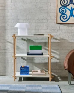 Best Hay - Woody Shelving 2.0 Column Low - Hvid/Eg - 3 hylder