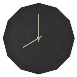 Hemverk - Marble Nero Vægur, Guld Ø28