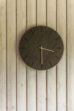 Discount Hemverk - Vægur - Dark Oak - Mørk Eg/Guld - Ø28 cm