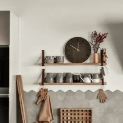 Outlet Hemverk - Vægur - Dark Oak - Mørk Eg/Kobber - Ø38 cm