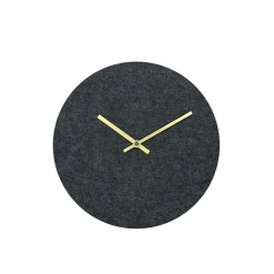 Outlet Hemverk - Vægur - Felt grå - Ø28 cm - Guld visere