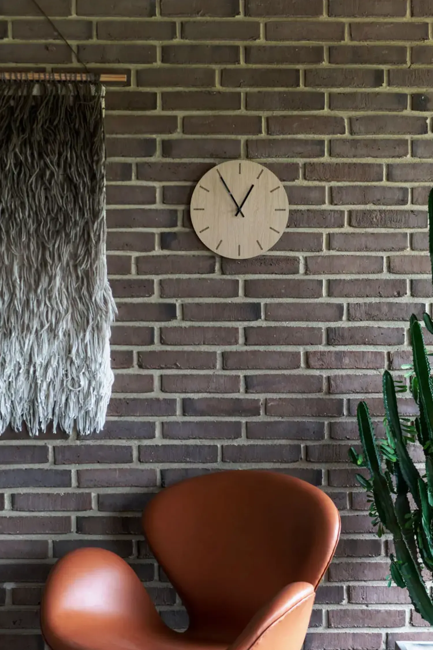 Clearance Hemverk - Vægur - Light Oak - Eg/Sølv - Ø28 cm