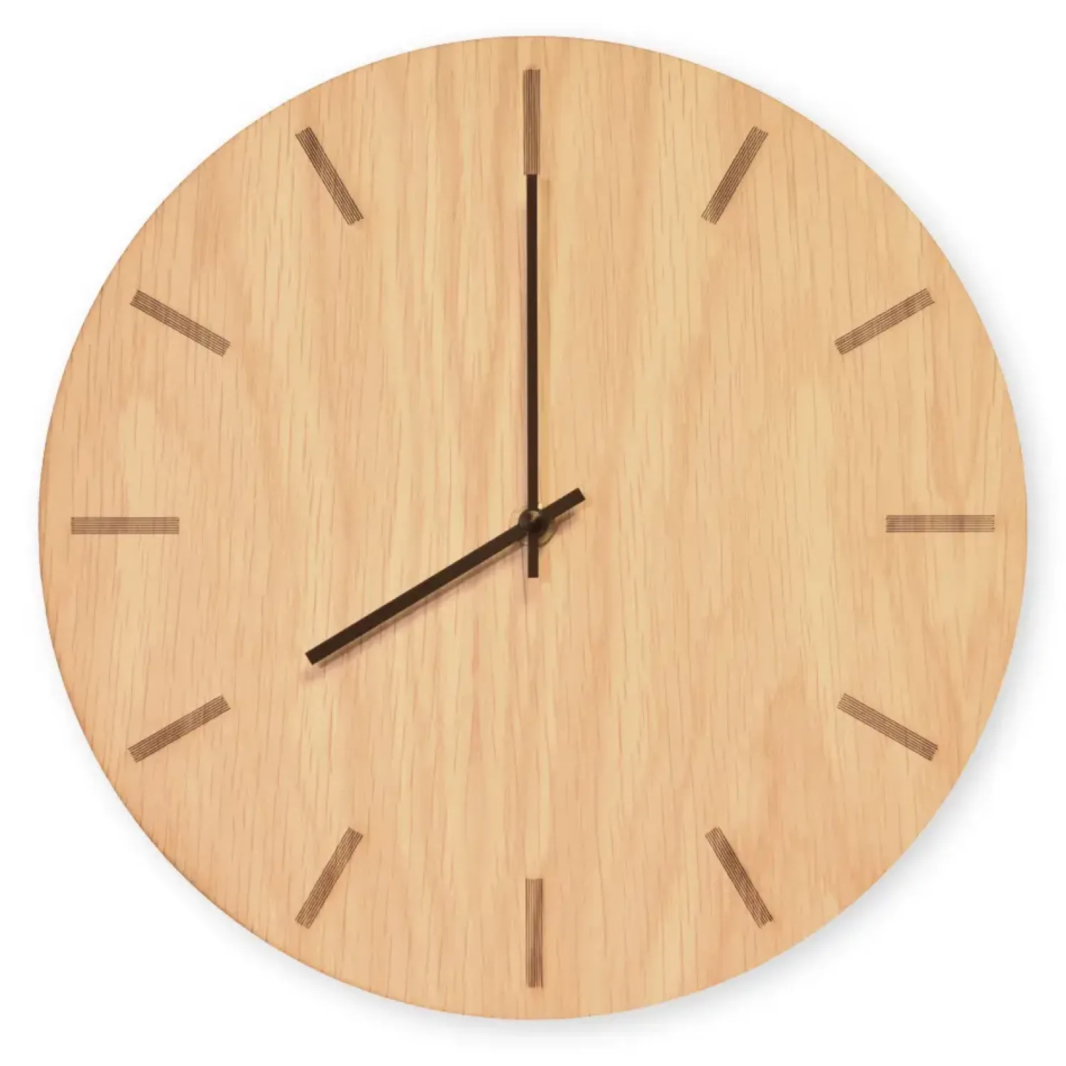 Clearance Hemverk - Vægur - Light Oak - Eg/Sort - Ø38 cm