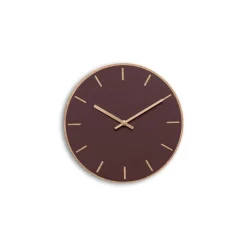 New Hemverk - Vægur - Lys Eg/Burgundy- Kobber visere - Ø28 cm