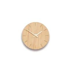Sale Hemverk - Vægur - Lys Eg - Ø12 cm - Kobber visere