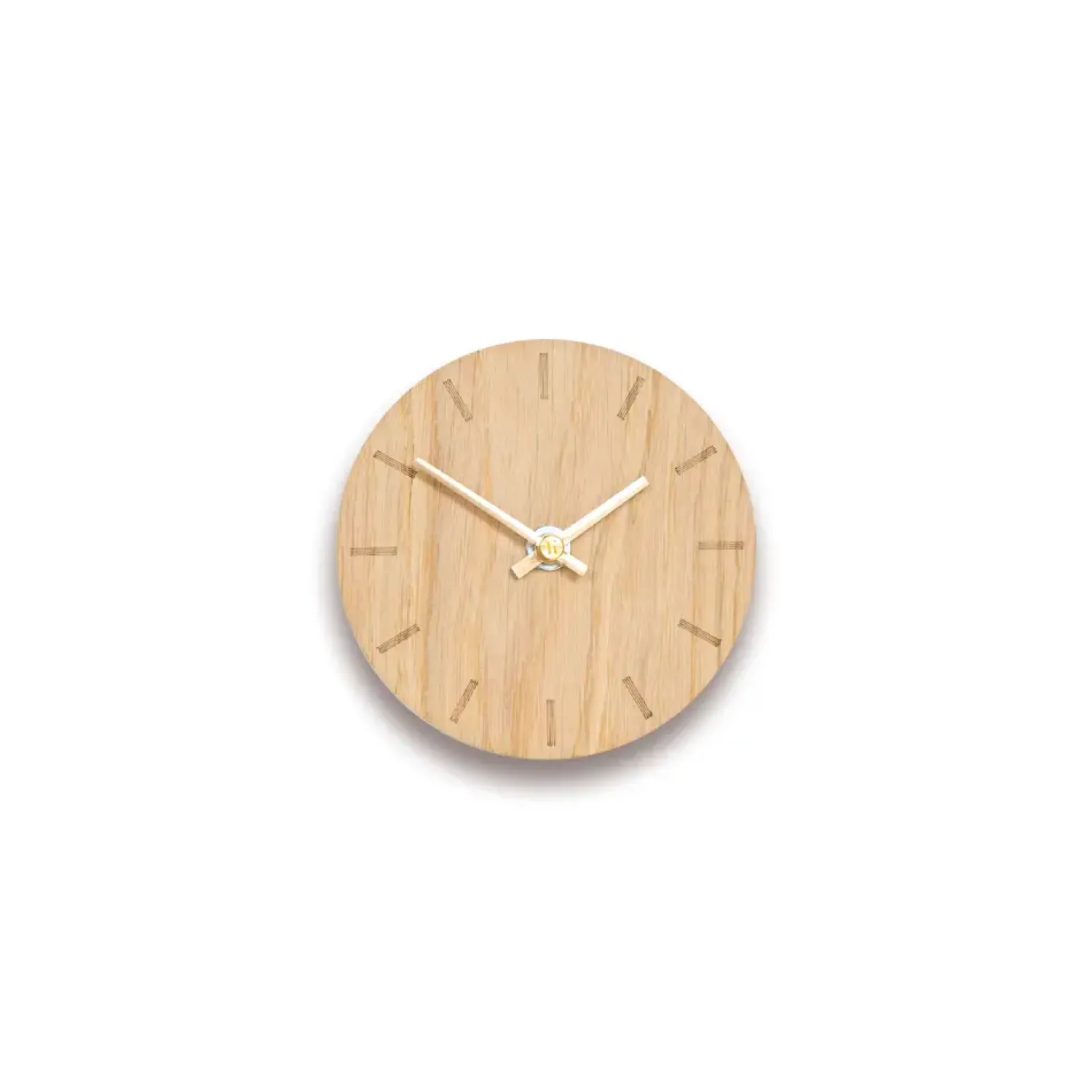 Sale Hemverk - Vægur - Lys Eg - Ø12 cm - Kobber visere