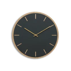 Hot Hemverk - Vægur - Lys Eg/Mørkegrøn - Guld visere - Ø38 cm