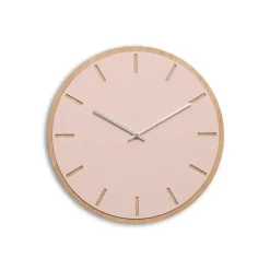 Online Hemverk - Vægur - Lys Eg/Powder Dusty Rose - Sølv visere - Ø38 cm