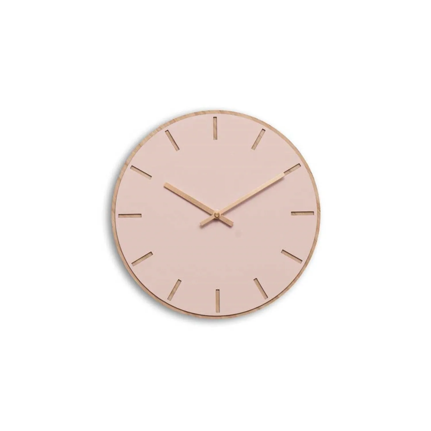 Online Hemverk - Vægur - Lys Eg/Powder Dusty Rose - Kobber visere - Ø28 cm