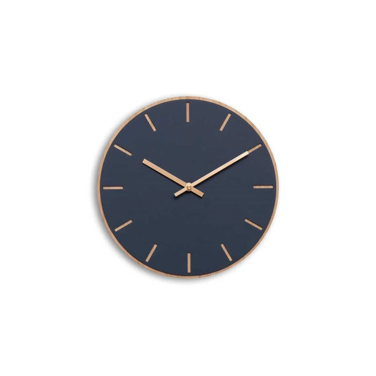 Online Hemverk - Vægur - Lys Eg/Smokey blue - Kobber visere - Ø28 cm
