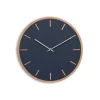 Sale Hemverk - Vægur - Lys Eg/Smokey blue - Sølv visere - Ø38 cm