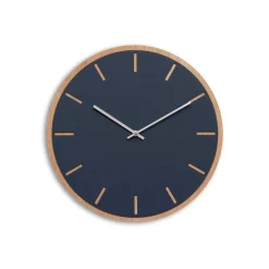 Sale Hemverk - Vægur - Lys Eg/Smokey blue - Sølv visere - Ø38 cm