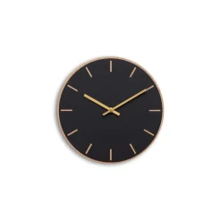 Discount Hemverk - Vægur - Lys Eg/Sort - Guld visere - Ø28 cm