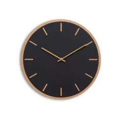 Best Hemverk - Vægur - Lys Eg/Sort - Guld visere - Ø38 cm