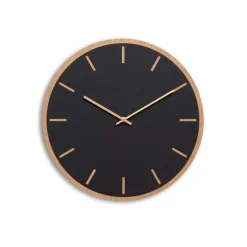 Sale Hemverk - Vægur - Lys Eg/Sort - Kobber visere - Ø38 cm
