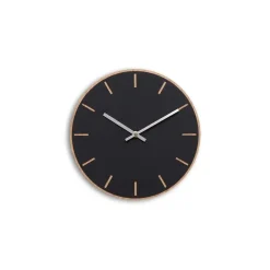 New Hemverk - Vægur - Lys Eg/Sort - Sølv visere - Ø28 cm