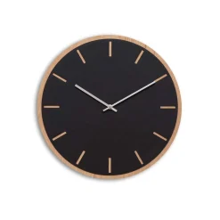 Online Hemverk - Vægur - Lys Eg/Sort - Sølv visere - Ø38 cm