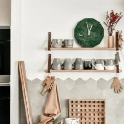Outlet Hemverk - Vægur - Marble Verde - Grøn/Sølv - Ø28 cm