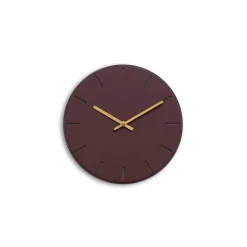 Discount Hemverk - Vægur - Mørk Eg/Burgundy - Guld visere - Ø28 cm