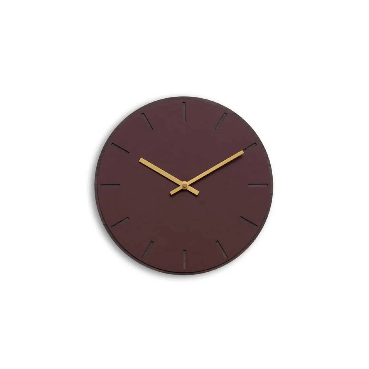 Discount Hemverk - Vægur - Mørk Eg/Burgundy - Guld visere - Ø28 cm