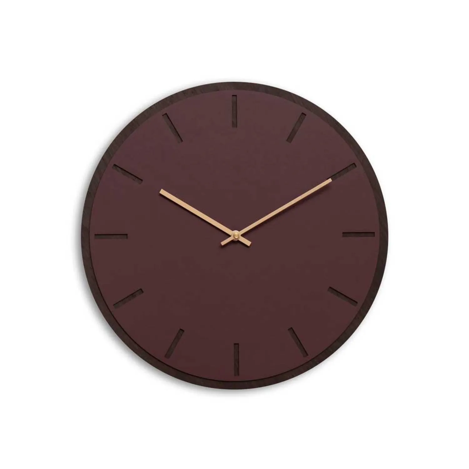 Online Hemverk - Vægur - Mørk Eg/Burgundy - Kobber visere - Ø38 cm