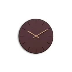 Sale Hemverk - Vægur - Mørk Eg/Burgundy - Kobber visere - Ø28 cm