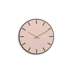 Hot Hemverk - Vægur - Mørk Eg/Powder Dusty Rose - Kobber visere - Ø28 cm