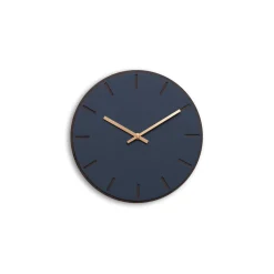 Best Hemverk - Vægur - Mørk Eg/Smokey Blue - Kobber visere - Ø28 cm