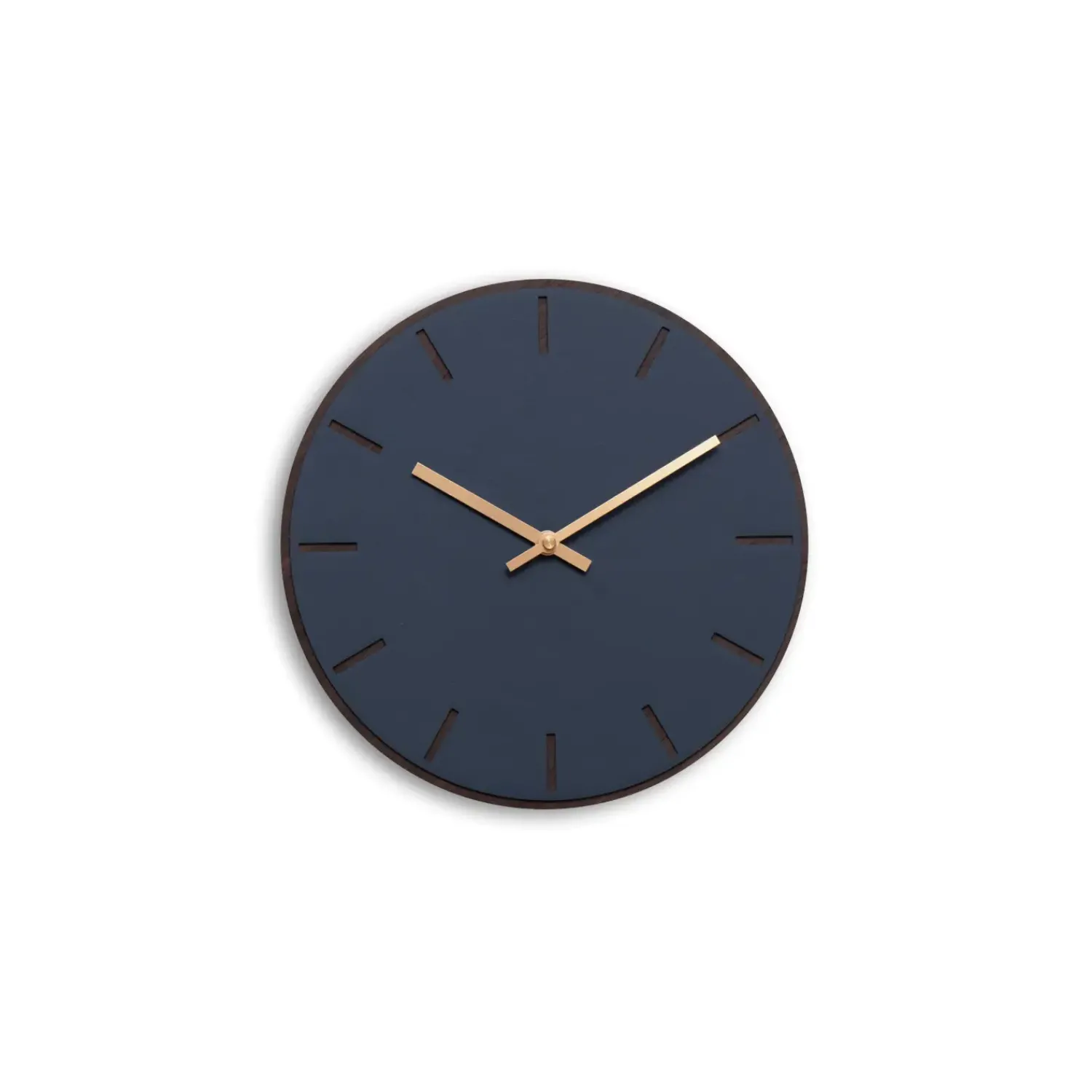 Best Hemverk - Vægur - Mørk Eg/Smokey Blue - Kobber visere - Ø28 cm