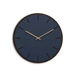 Online Hemverk - Vægur - Mørk Eg/Smokey Blue - Kobber visere - Ø38 cm