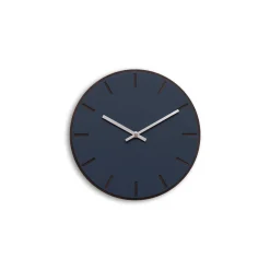 Online Hemverk - Vægur - Mørk Eg/Smokey Blue - Sølv visere - Ø28 cm