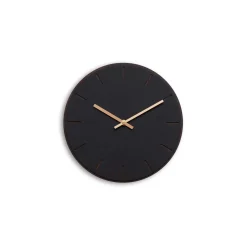 Hot Hemverk - Vægur - Mørk Eg/Sort - Kobber visere - Ø28 cm