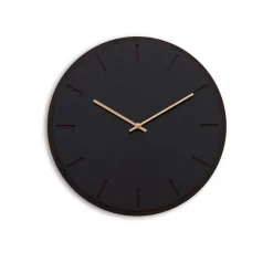Hot Hemverk - Vægur - Mørk Eg/Sort - Kobber visere - Ø38 cm