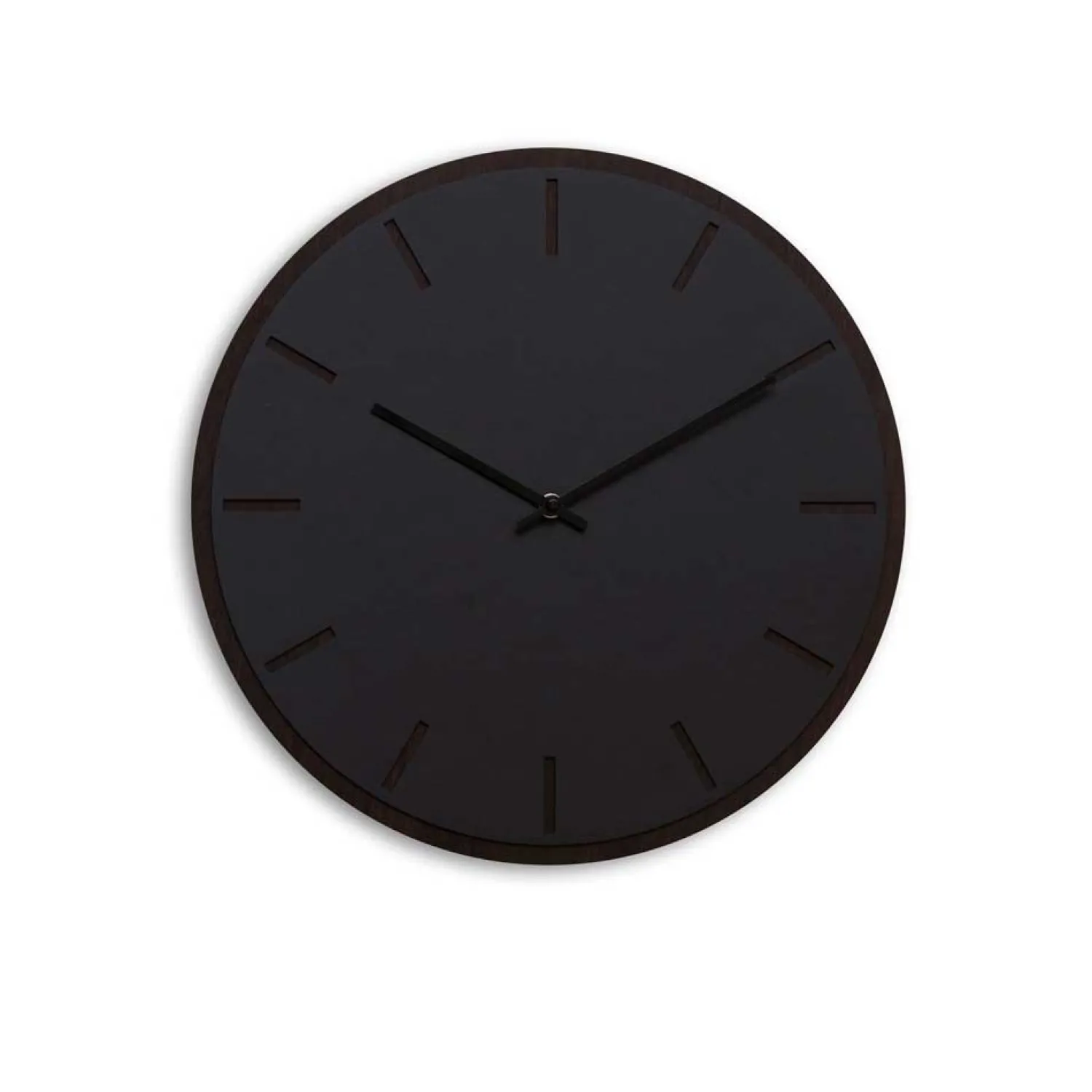 New Hemverk - Vægur - Mørk Eg/Sort - Sorte visere - Ø38 cm
