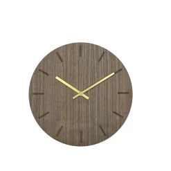 Discount Hemverk - Vægur - Valnød - Ø28 cm - Guld visere